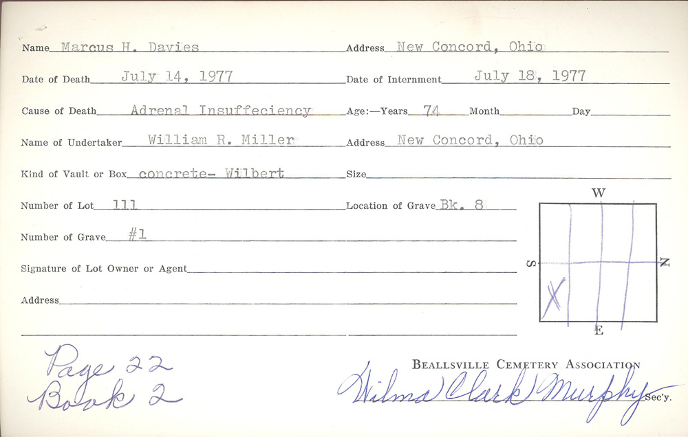 burial card